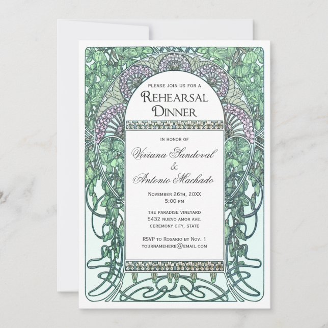 Enchanted Garden Rehearsal Dinner Invitations (Front)