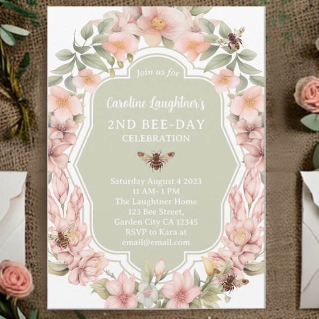 Enchanted Garden Second Bee-Day Invitation (Creator Uploaded)