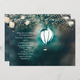 Enchanted Garden Summer String Lights Wedding Invitation