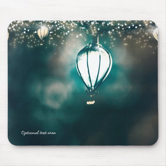 Enchanted Garden Summer String Lights Whimsical Mouse Pad (Front)