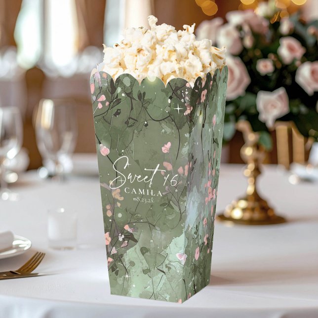 Enchanted Garden Sweet 16 Pattern Pink ID1163 Favor Boxes (Creator Uploaded)