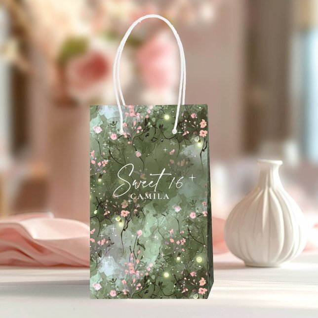 Enchanted Garden Sweet 16 Pattern Pink ID1163 Small Gift Bag (Creator Uploaded)
