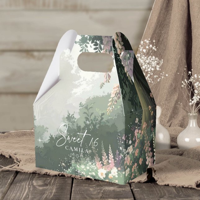 Enchanted Garden Sweet 16 Pink ID1163 Favor Boxes (Creator Uploaded)