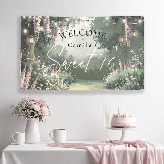 Enchanted Garden Sweet 16 Welcome Pink ID1163