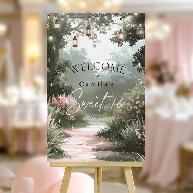 Enchanted Garden Sweet 16 Welcome Pink ID1163 Foam Board (Creator Uploaded)