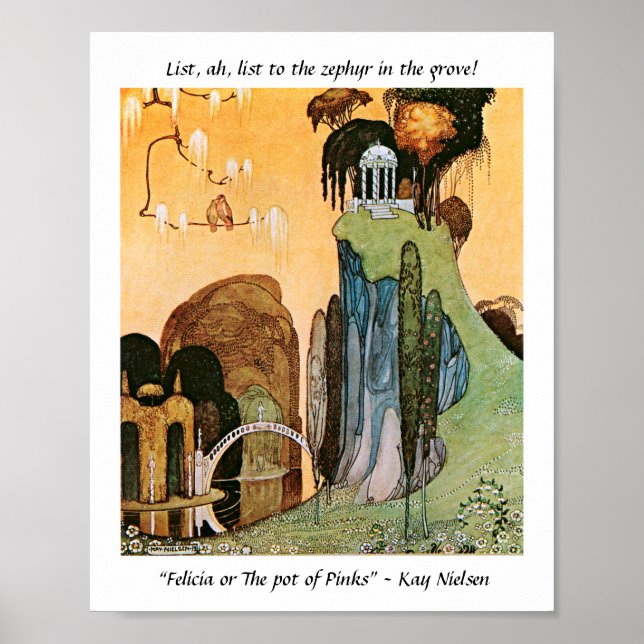 Enchanted garden vintage illustration Kay Nielsen Poster (Front)