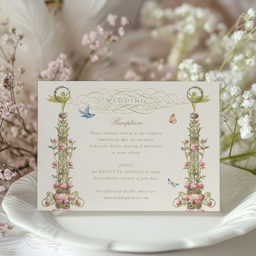 Enchanted Garden Wedding Reception Card