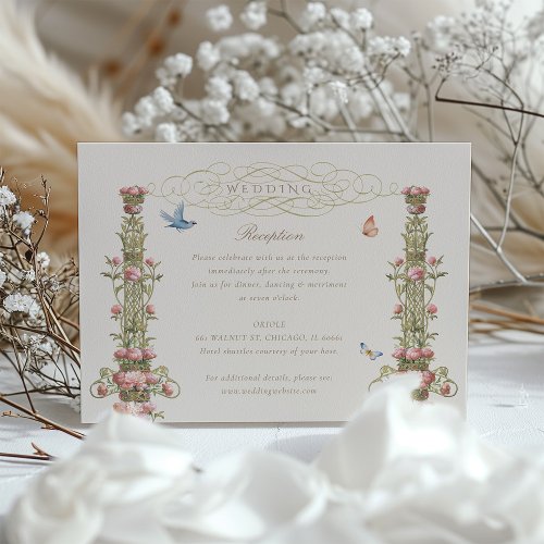 Enchanted Garden Wedding Reception Card