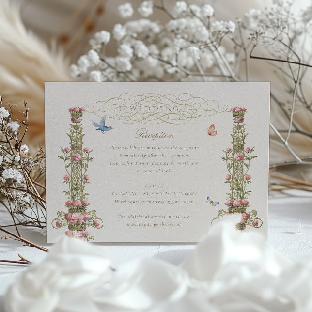 Enchanted Garden Wedding Reception Card (Creator Uploaded)