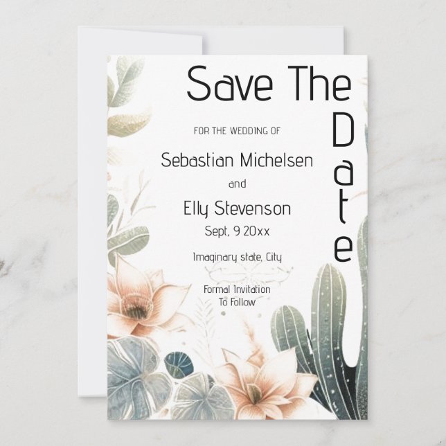 Enchanted Garden Wedding Save The Date Card (Front)
