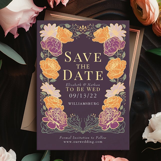 Enchanted Garden Wedding Save the Date Green Invitation (Creator Uploaded)