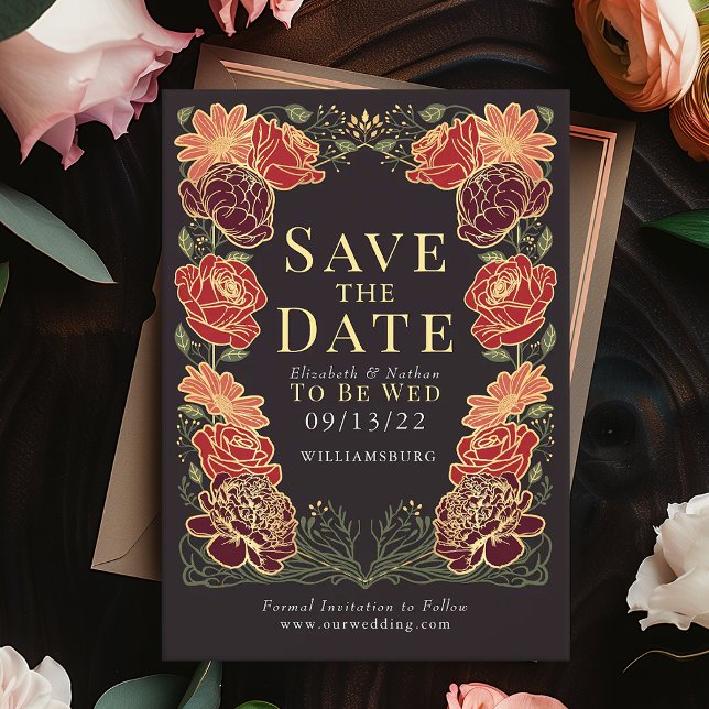 Enchanted Garden Wedding Save the Date Green Invitation (Creator Uploaded)