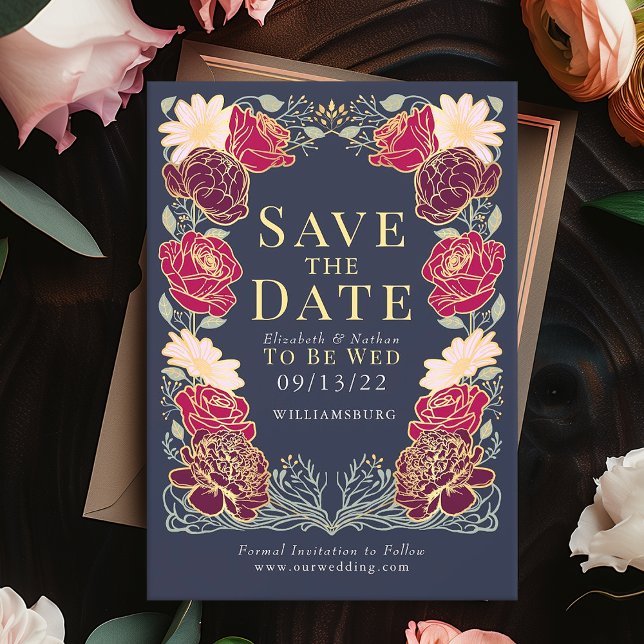 Enchanted Garden Wedding Save the Date Green Invitation (Creator Uploaded)