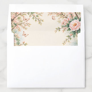 Enchanted Garden Wildflower Butterfly Wedding Envelope Liner