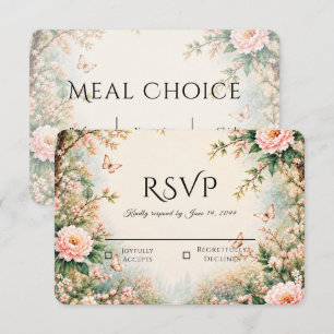 Enchanted Garden Wildflower Butterfly Wedding RSVP Card