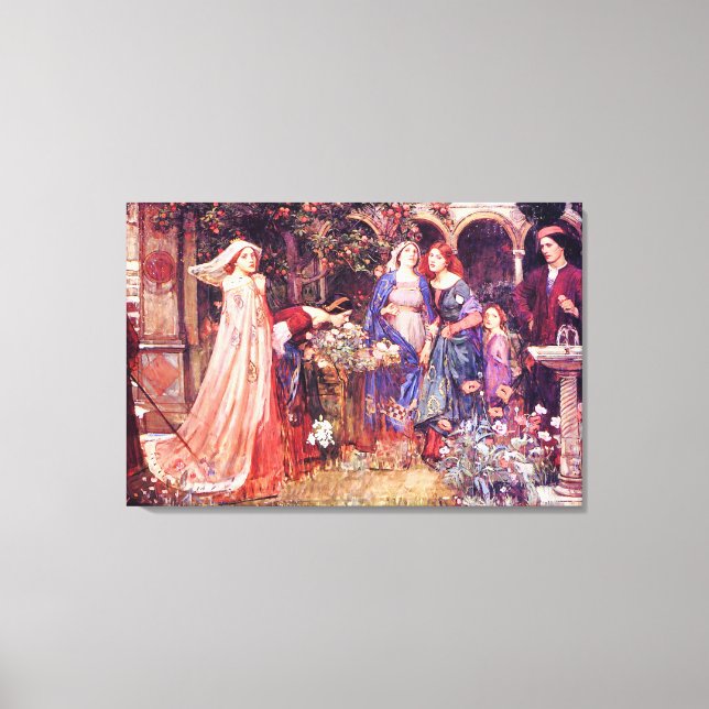 Enchanted Garden William Waterhouse Fine Art Canvas Print (Front)