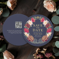 Enchanted Garden Wreath Wedding QR Save the Date