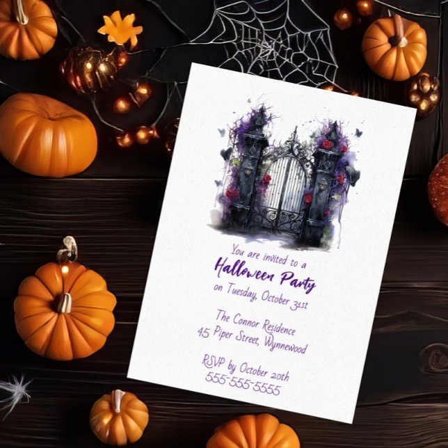 Enchanted Gate Halloween Party Invitation | Gothic (Creator Uploaded)