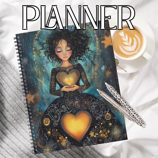 Enchanted Glow Black and Gold Heart Planner (Creator Uploaded)