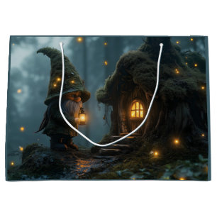 Enchanted Gnome Cottage in the Moonlight: Fantasy Large Gift Bag