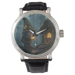 Enchanted Gnome Cottage in the Moonlight: Fantasy Watch