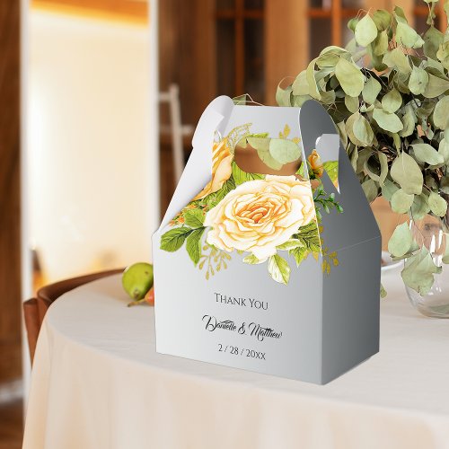 Enchanted Golden Garden Silver Wedding Favor Boxes