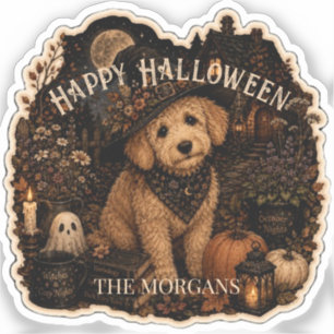 Enchanted Goldendoodle of the October Cottage  Sticker