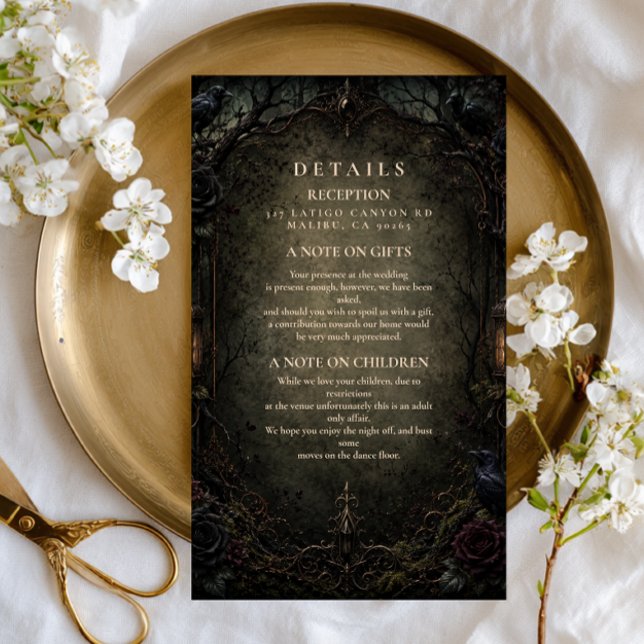Enchanted Goth Forest Wedding Enclosure Card (Creator Uploaded)