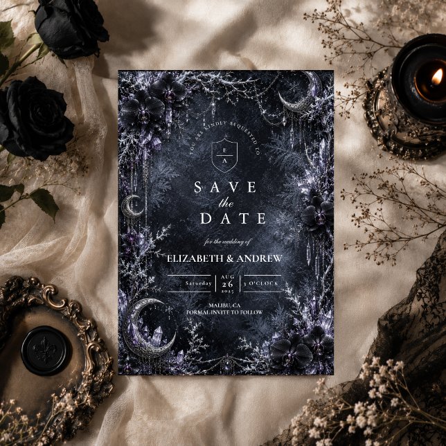 Enchanted Goth Winter Wedding Save The Date (Creator Uploaded)