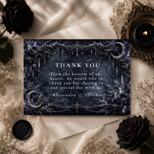 Enchanted Goth Winter Wedding Thank You Card