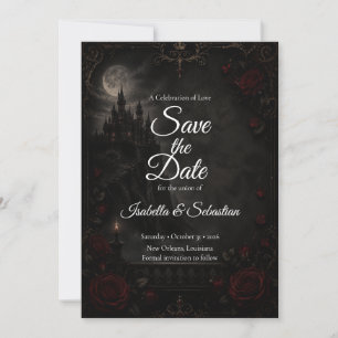 Enchanted Gothic Moonlight Romance Wedding Save The Date