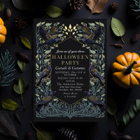 Enchanted Gothic Raven Floral Halloween