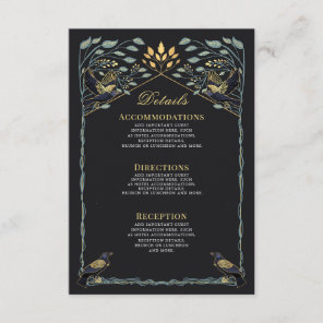 Enchanted Gothic Raven Floral Wedding Details  Enclosure Card