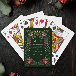 Enchanted Gothic Raven Snapdragon Wedding Favor Poker Cards