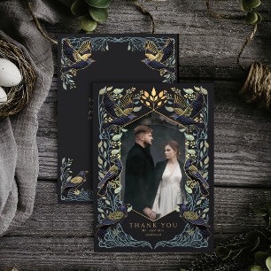 Enchanted Gothic Raven Wedding Thank You Card