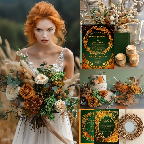 Enchanted Green and Orange Druid_Hill Autumn Invitation