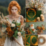 Enchanted Green and Orange Druid-Hill Autumn Invitation