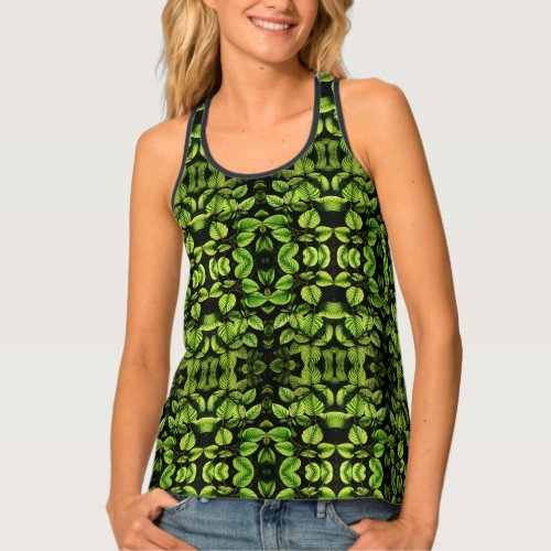 Enchanted Green Canopy with Mystical Shaded Leaves Tank Top