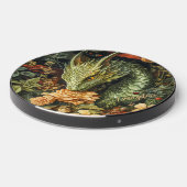Enchanted Green Dragon with Elegant Floral Array Wireless Charger (Front 2)