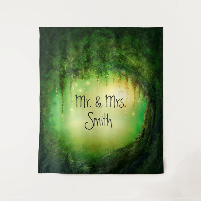Enchanted Green Forest Tree Rustic Woods Backdrop (Front)