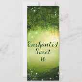 Enchanted Green Forest VIP Sweet 16 Party Ticket Invitation (Back)