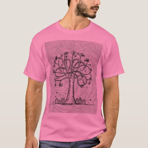 Enchanted Grove A Whimsical Hand_Sketched T_Shirt