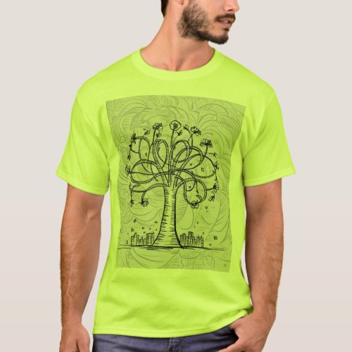 Enchanted Grove A Whimsical Hand_Sketched T_Shirt