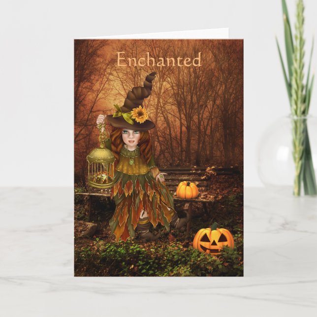 Enchanted Halloween Birthday Wishes Card (Front)