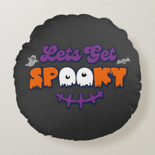 Enchanted Halloween Hauntings Let's Get Spooky Round Pillow