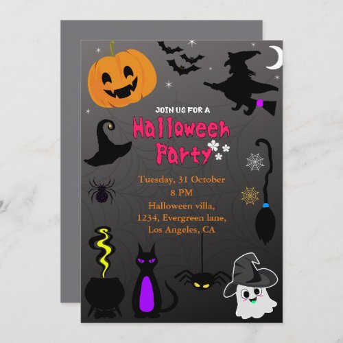 Enchanted Halloween Invitation card 