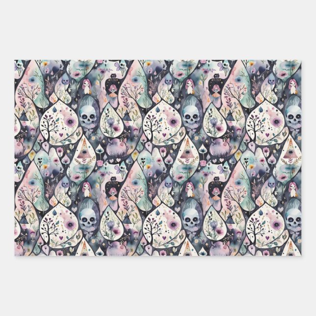 Enchanted Halloween Night Wrapping Paper Sheets (Front)