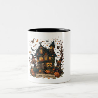 Enchanted Haunted House Halloween Two-Tone Coffee Mug