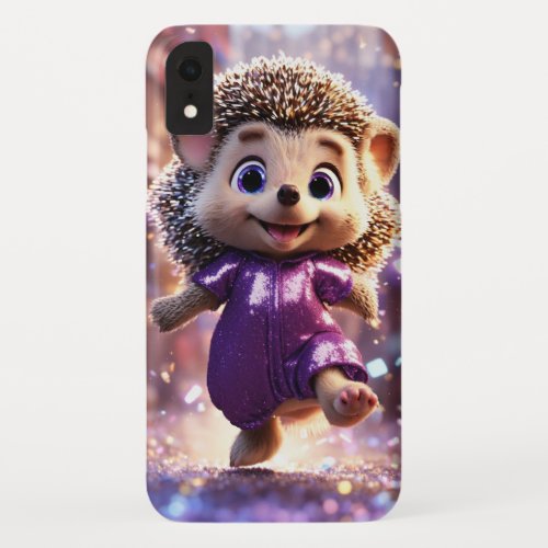 Enchanted Hedgehog Glitter Run Chibi iPhone XR Case