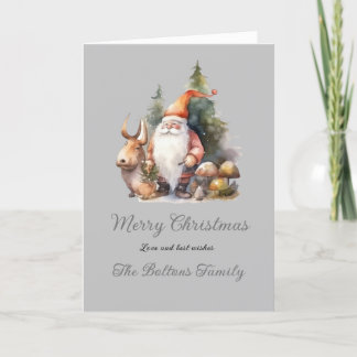 Enchanted Holiday Gnome Watercolor Christmas Card